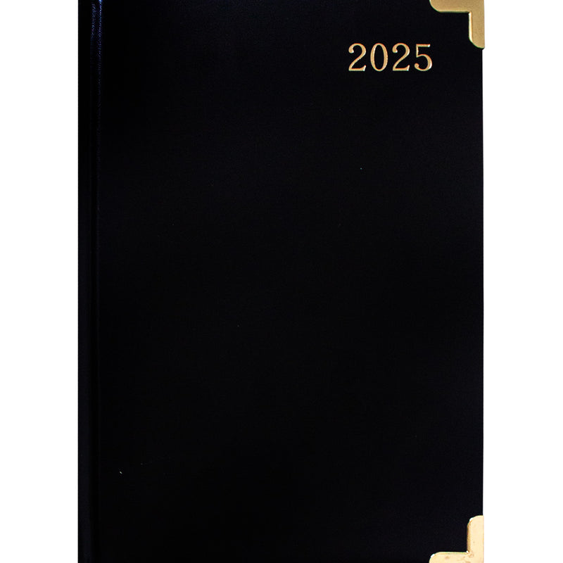 Black With Gold Corners A4 Executive 2025 Diary