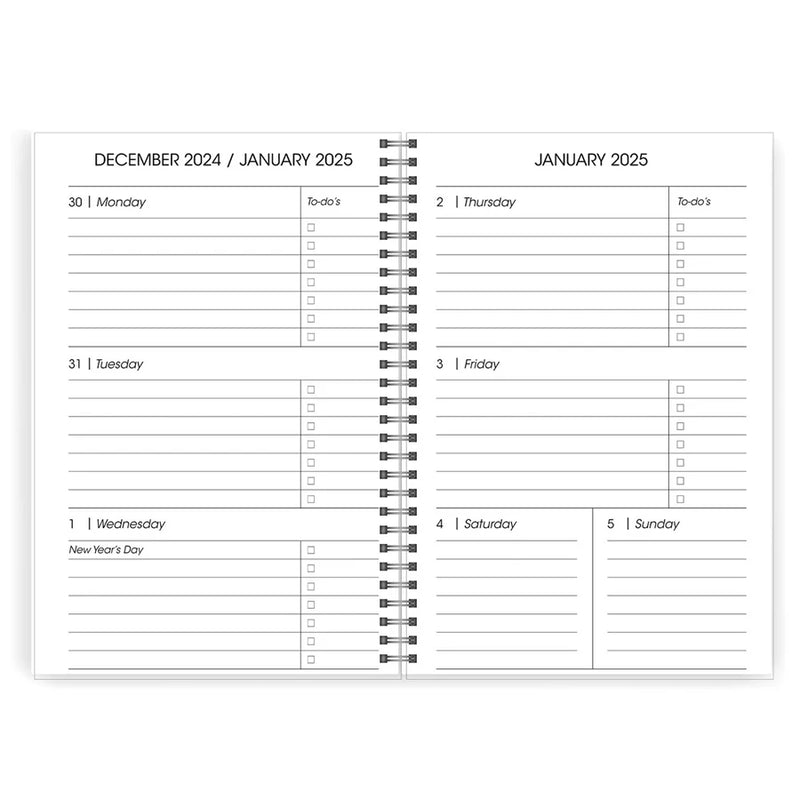 A5 Daily Planner 2025 Electric Marble