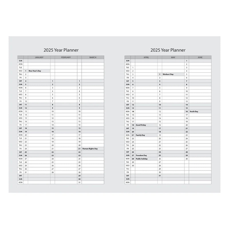 A5 Daily Planner 2025 Twisted Foliage